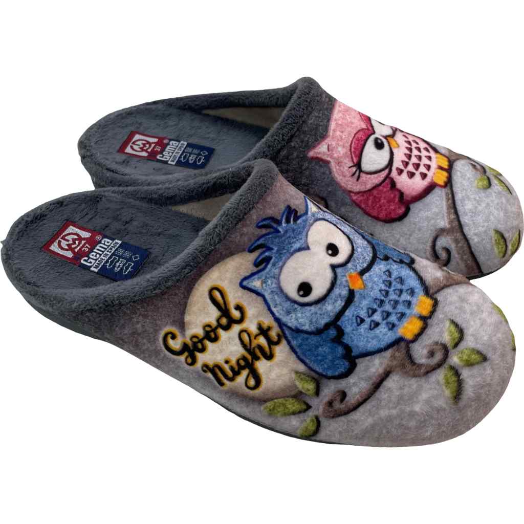 Zapatillas de casa estampado niña chinela Gema Gar modelo 7600-49 en color gris