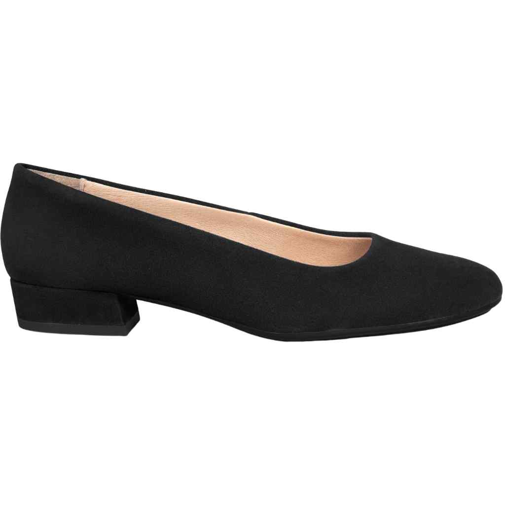 Zapatos de Ante de tacón bajo para Mujer miMao modelo 24020 en color negro