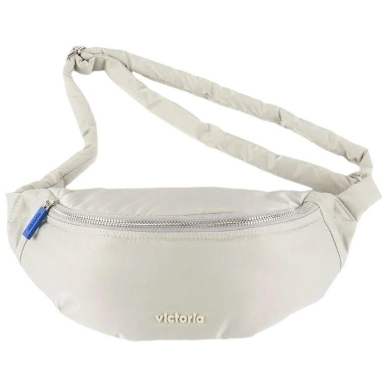 Bolso Riñonera Nylon Platino Victoria modelo 9225106 en color platino