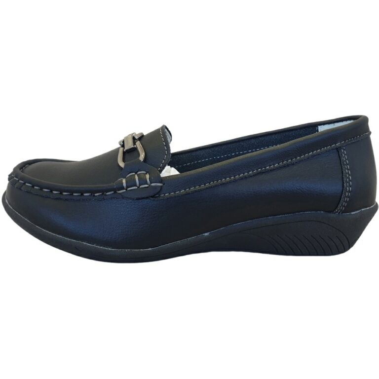 Mocasines cómodos con cuña Vicmart modelo 311 en color negro