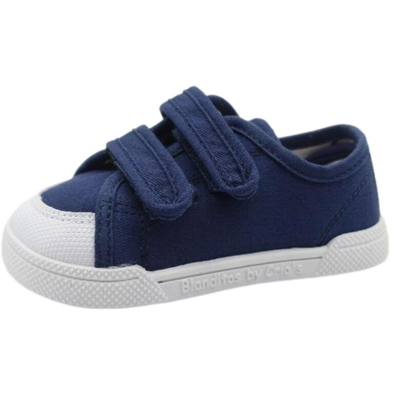 Zapatilla de lona con velcro Respetuosa Blanditos modelo COCO en color marino