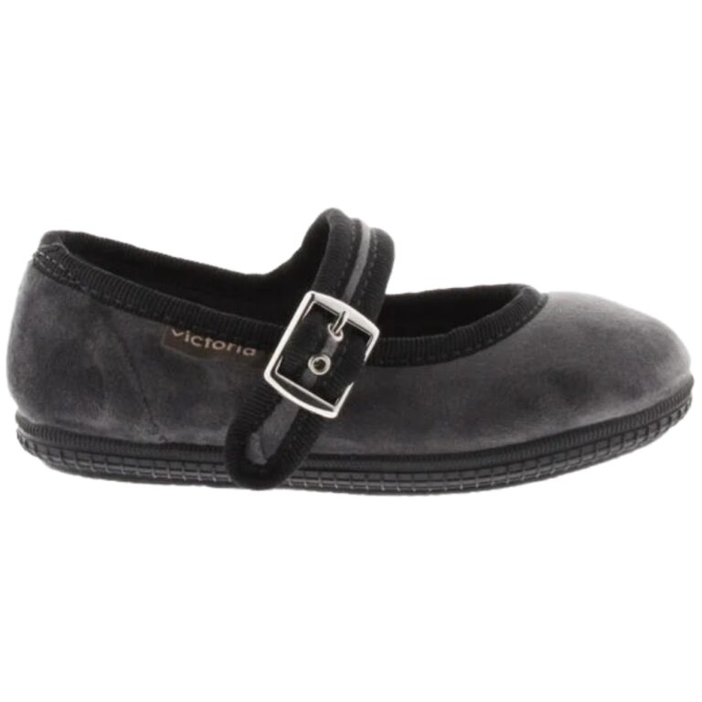 Merceditas Terciopelo Hebilla Victoria modelo 104913 en color gris