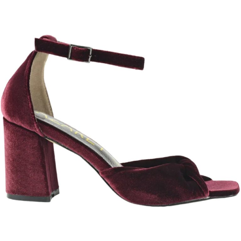 Sandalias Tacón Terciopelo Azarey modelo 459G894 en color burdeos