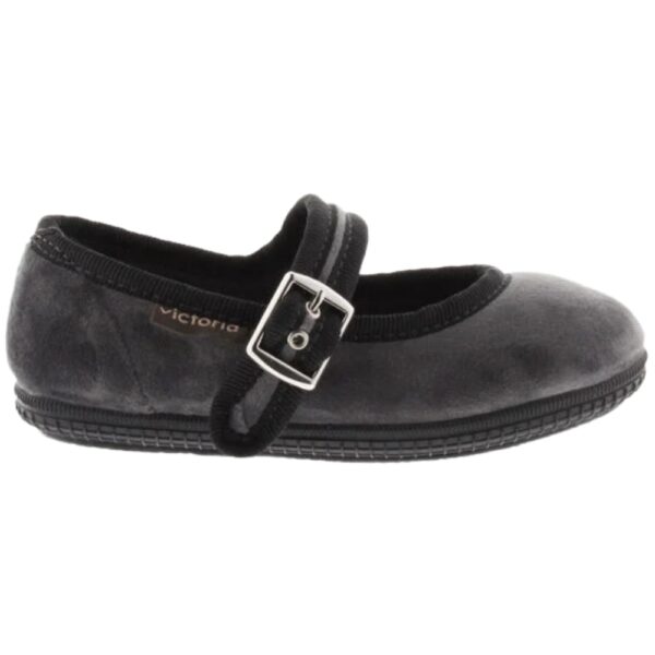 Merceditas Terciopelo Hebilla Victoria modelo 104913 en color gris