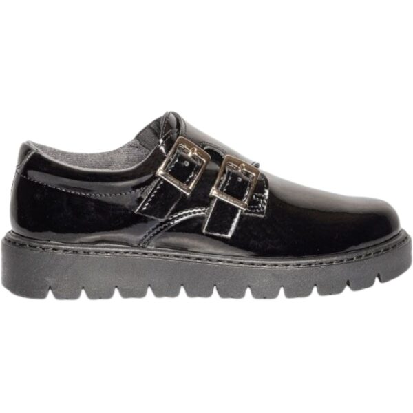 Zapato Blucher de charol con hebillas Titanitos modelo LORENZA en color negro