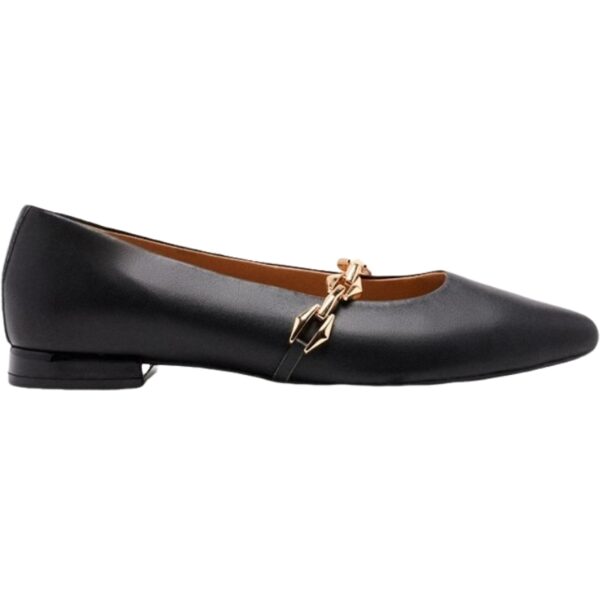 Bailarinas de Piel con Cadena Hallie GIOSEPPO modelo 75426 en color negro