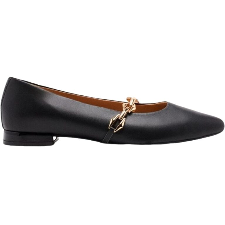 Bailarinas de Piel con Cadena Hallie GIOSEPPO modelo 75426 en color negro