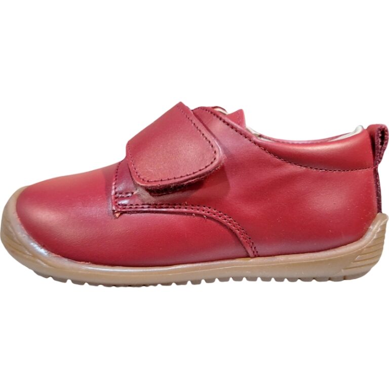 Zapatito Velcro Respetuoso Colegial Piel modelo MP-1009 en color rojo