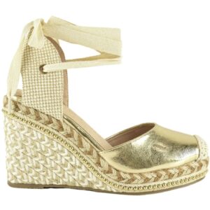 Alpargata Cuña Yute Metalizada Cintas Azarey