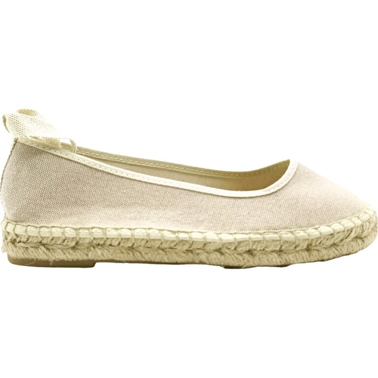 Alpargatas Planas Cerradas con cintas modelo 259S16 en color beige