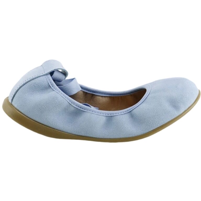 Bailarinas Elastic de Ante con Cintas Eli 1957 modelo AL75006 en color celeste