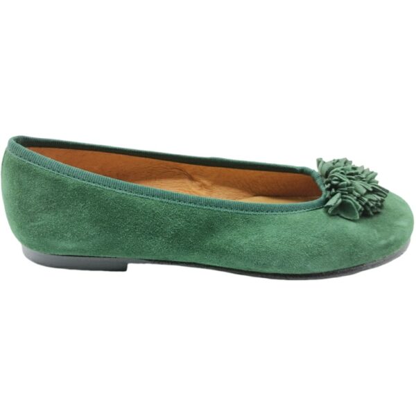 Bailarinas de Ante Pompón De Pablos modelo N1081 en color verde