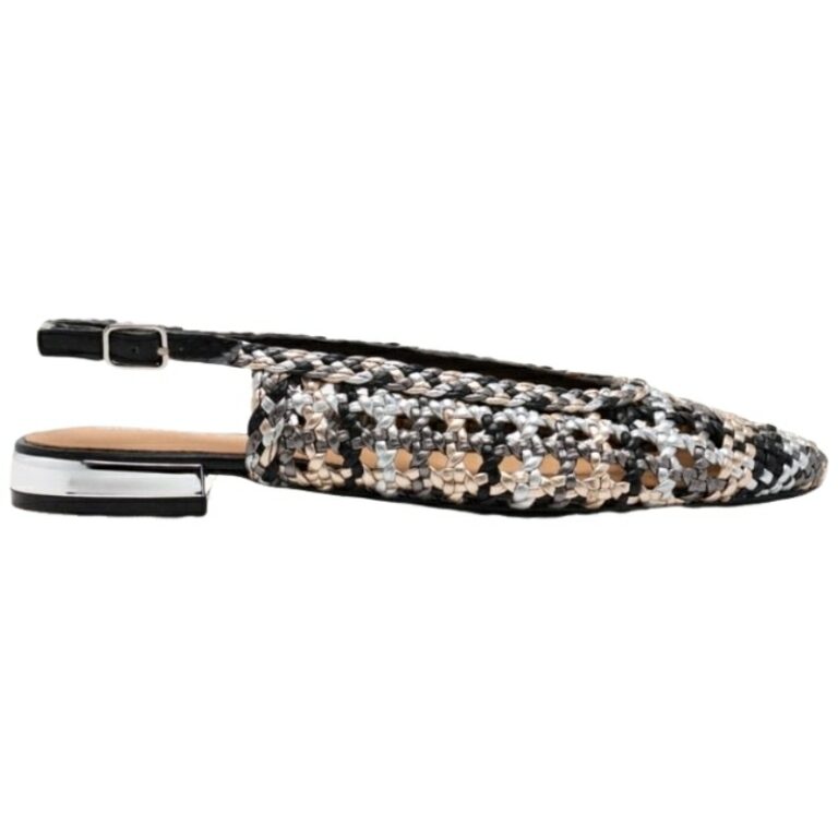 Bailarinas destalonadas trenzadas piel GIOSEPPO modelo 75464 en color negro