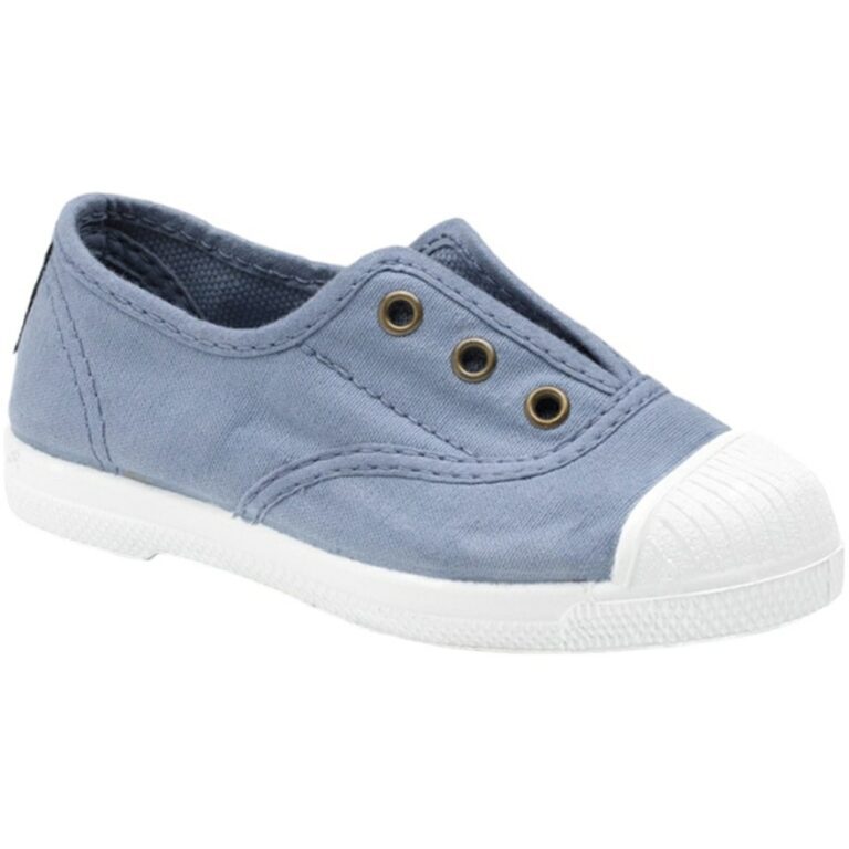 Bambas Elásticas para niños de Lona Natural World modelo 470 en color azul claro