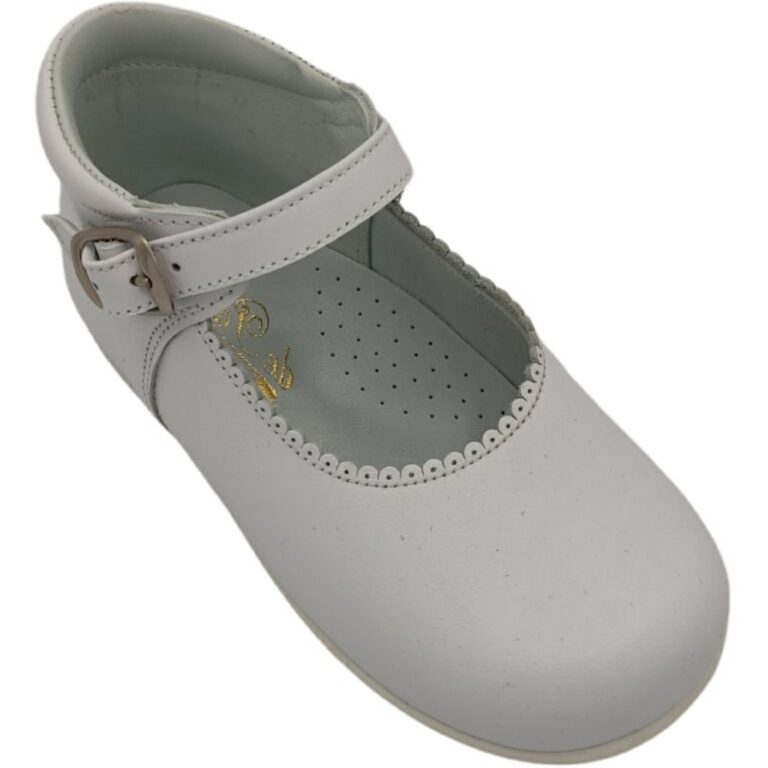 Bota Merceditas de Piel modelo 11169V en color blanco