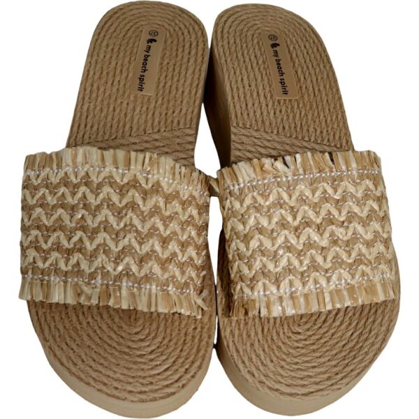 Chancla Sliper Trenzado Natural My Beach Spirit modelo MBS02254 en color beige