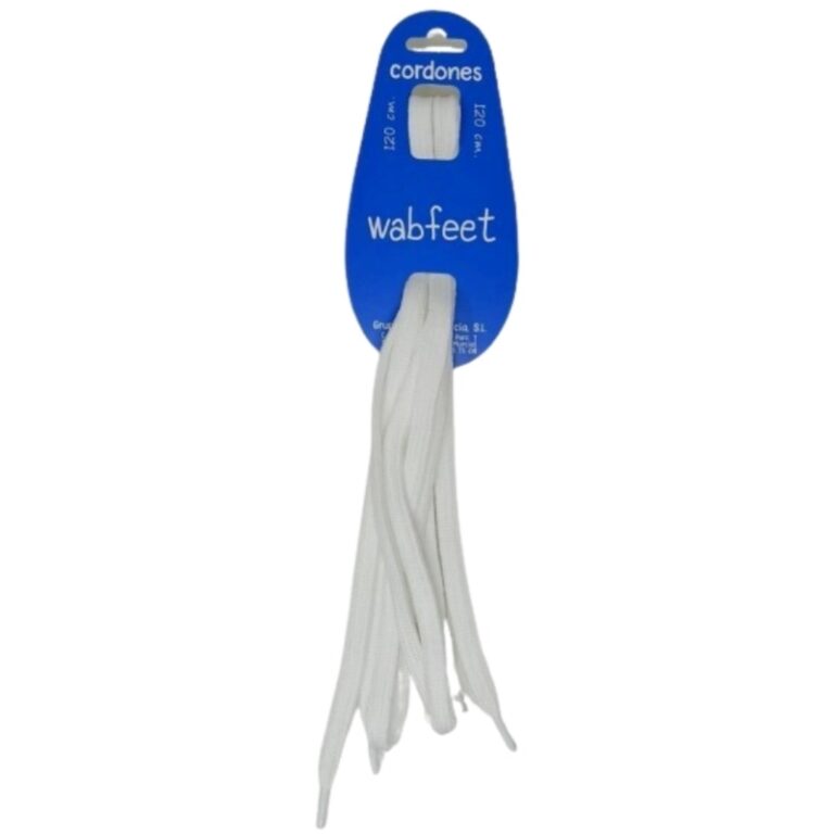 Cordones Básicos Planos de 120cm modelo 721201 en color blanco