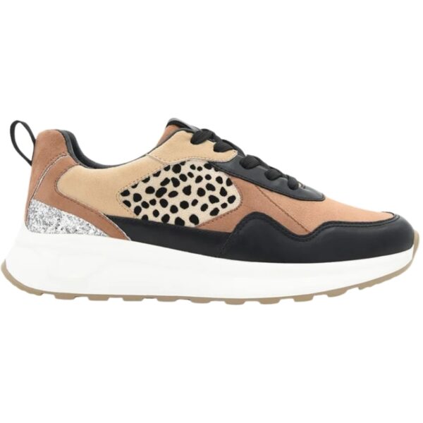 Deportivas Combi Animal Print Cuña Mujer Azarey modelo 597K437 en color taupe