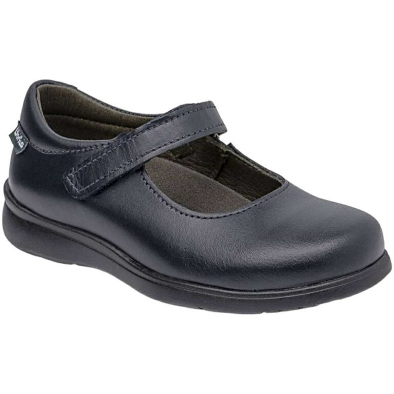 Merceditas Velcro Colegial Piel Gorila modelo 30201 en color marino