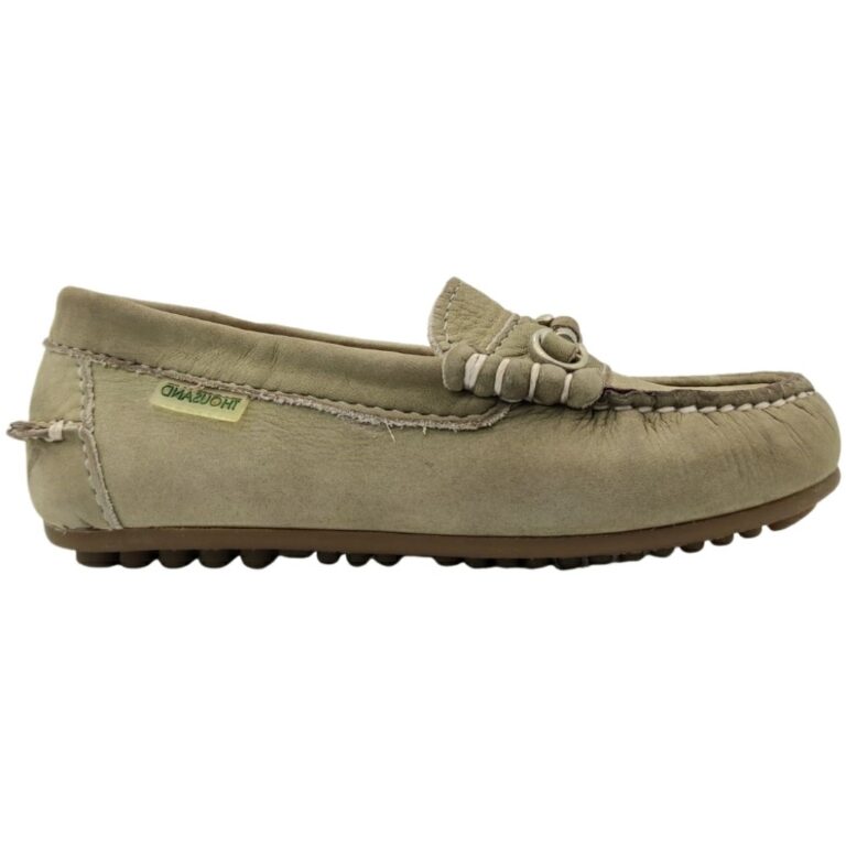 Mocasín de Piel Flexible Thousand modelo NOBUCK en color beige