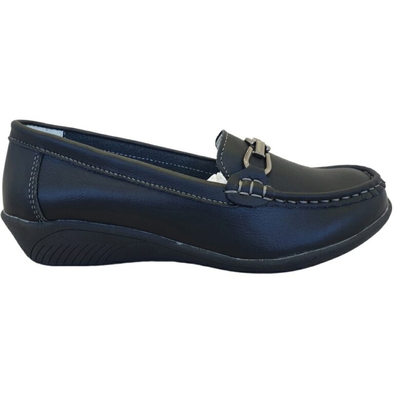 Mocasines cómodos con cuña Vicmart modelo 311 en color negro