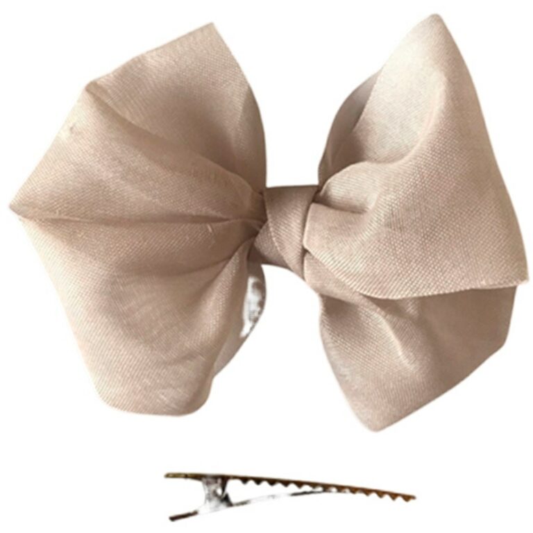Pinza Lazo Tul para el pelo de niña Cuini modelo 78013 en color camel