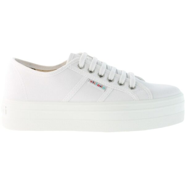 Playero plataforma Lona Victoria modelo 109200 en color blanco