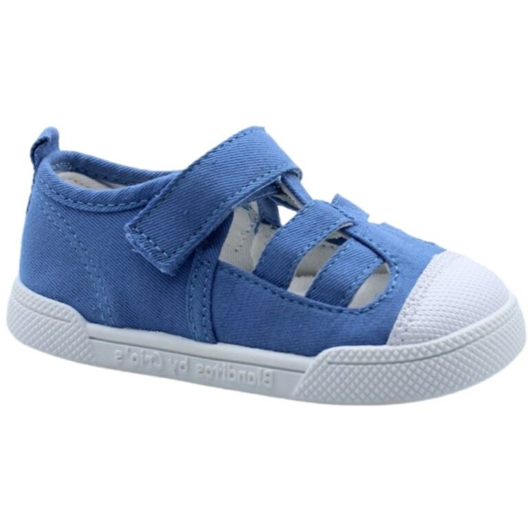 Sandalia de Lona Limón Respetuosa Blanditos modelo LIMON en color azul