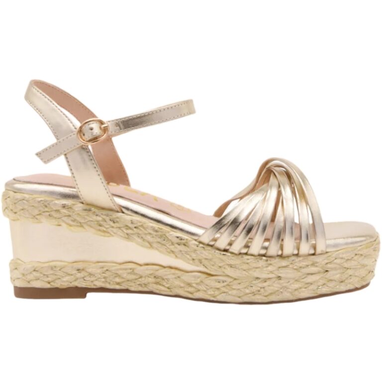 Sandalias de cuña con yute Hélice Azarey modelo 494J669 en color oro