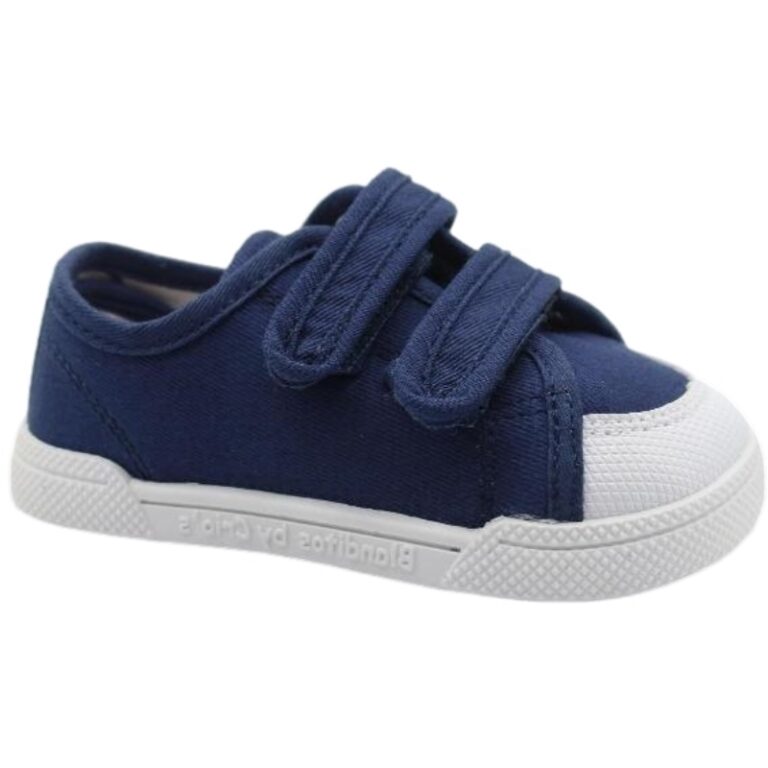 Zapatilla de lona con velcro Respetuosa Blanditos modelo COCO en color marino