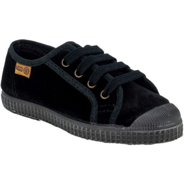 Zapatillas Terciopelo Cordones Natural World modelo 533 en color negro