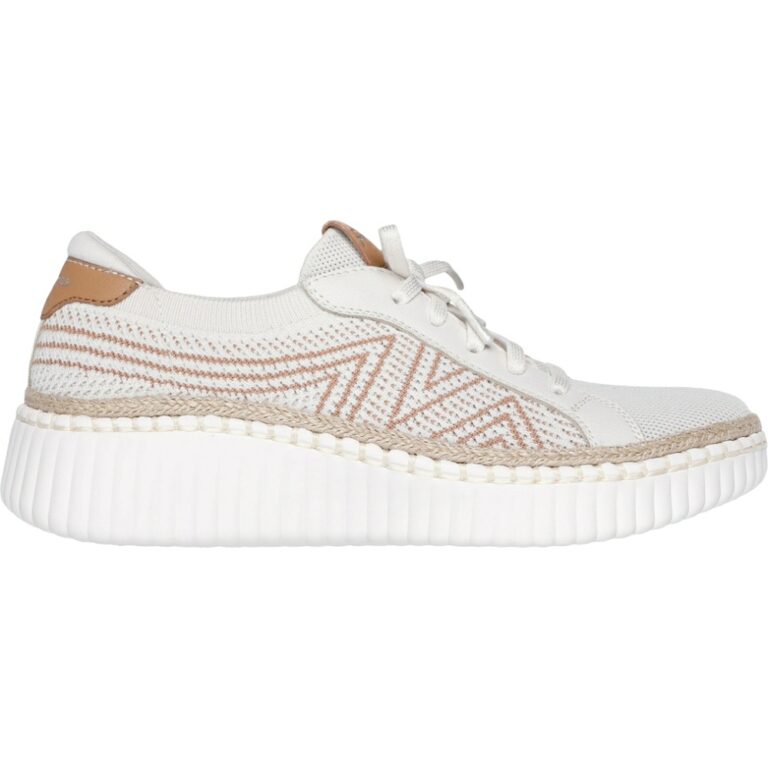 Zapatillas Textiles Tejidas Casual Mujer Skechers modelo 100716 en color beige