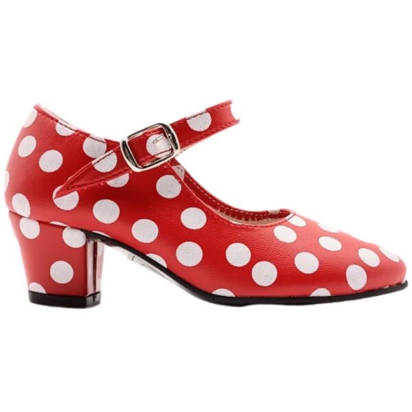 Zapato de Flamenca Lunares Sevillana Made in Spain modelo FLAMENCA LUNARS en color rojo lunares