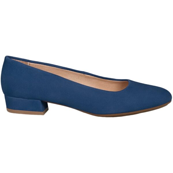 Zapatos de Ante de tacón bajo para Mujer miMao modelo 24020 en color marino