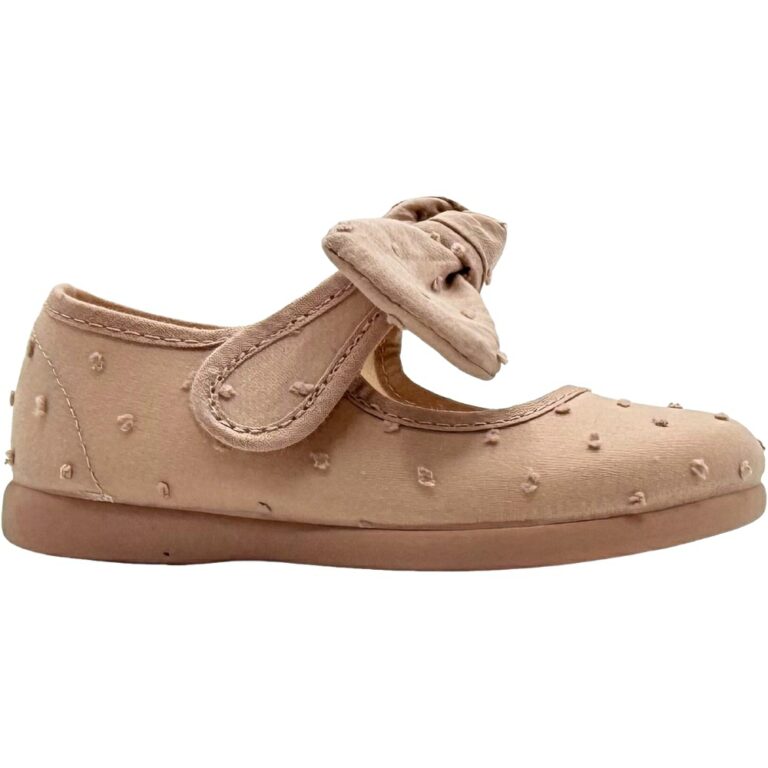 Merceditas Textil Lazo Velcro Plumeti De Pablos modelo 1208-11 en color rosa