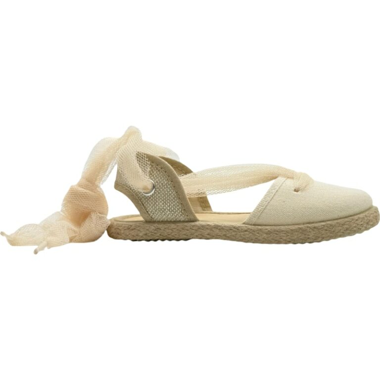 Alpargatas Valencianas Lino Cintas Tul De Pablos modelo 2234 en color crudo