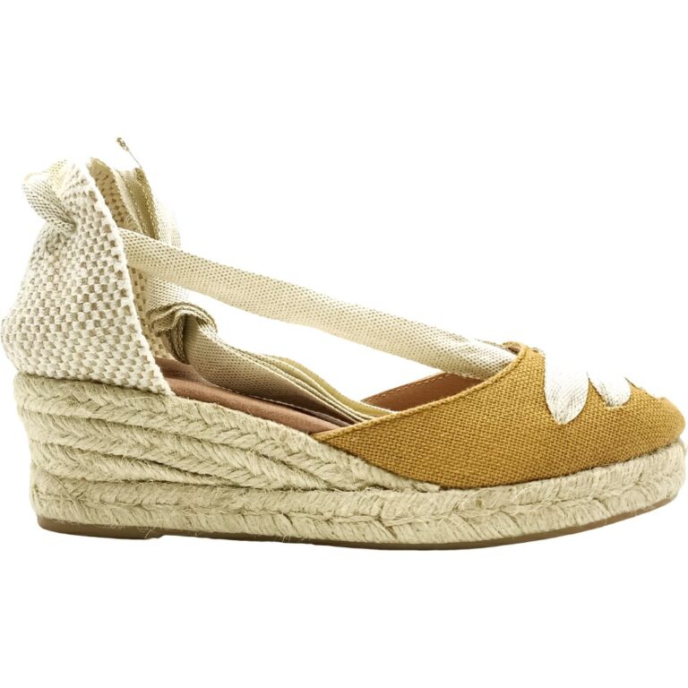 Alpargatas de Mujer Cuña media Cintas De Pablos modelo 41S3 en color mostaza