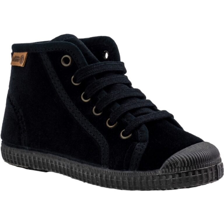 Botas de Terciopelo con Cordones Natural World modelo 534 en color negro