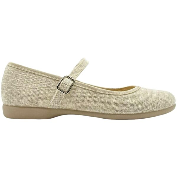 Merceditas de Lino Brillo Escotadas De Pablos modelo 1102TURIN en color beige