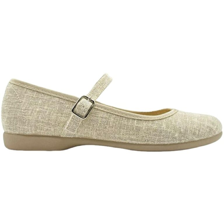 Merceditas de Lino Brillo Escotadas De Pablos modelo 1102TURIN en color beige