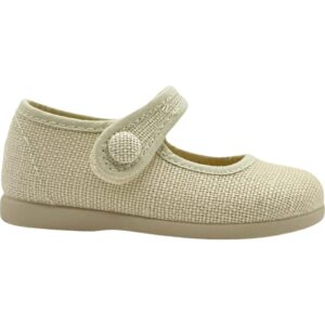 Merceditas de lino con velcro para niña De Pablos