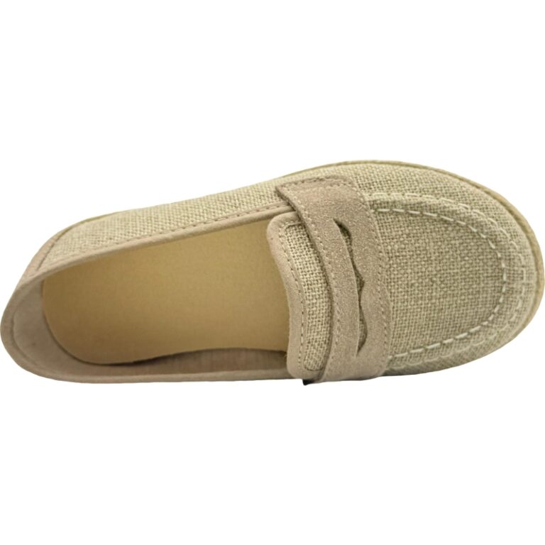 Mocasín veraniego de lino para niño De Pablos modelo 2186 en color marron