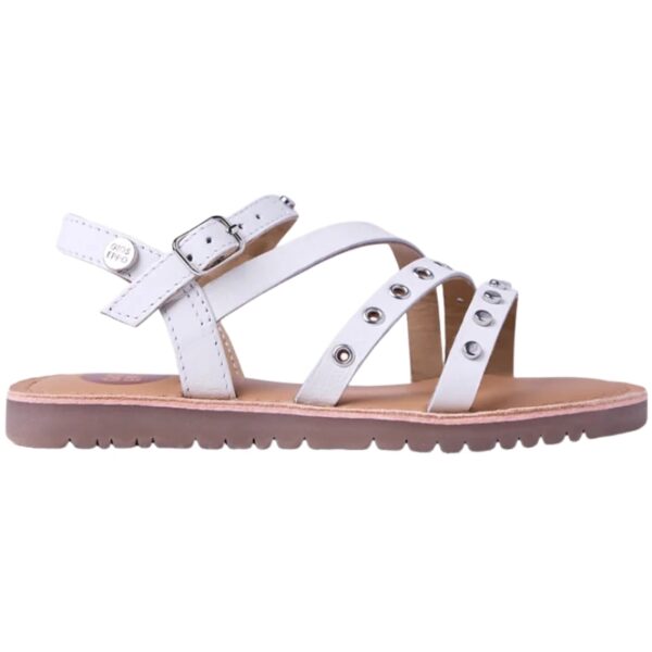 Sandalias Tiras y Tachas Piel Awasi GIOSEPPO modelo 78907 en color blanco
