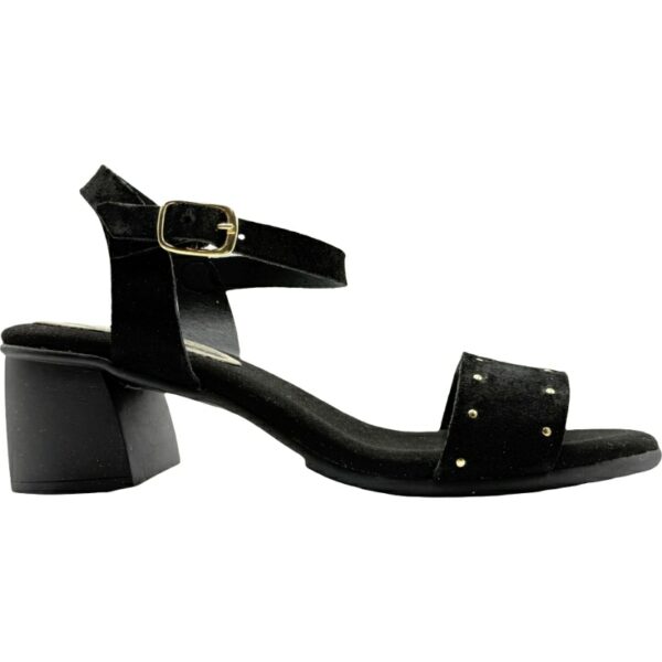 Sandalias de Tacón Madera Banda Serraje De Pablos modelo 1714 en color negro