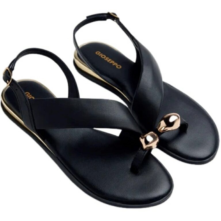 Sandalias de piel Anillo Adorno Stony GIOSEPPO modelo 79072 en color negro
