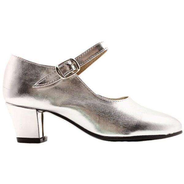 Zapato de Flamenca Plata Sevillana Made in Spain modelo FLAMENCA PLATA en color plata