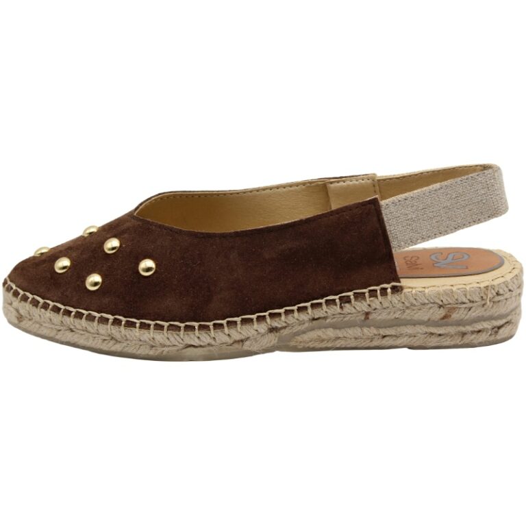 Alpargata Elastic Serraje Pala Tachas Salvi modelo 1320160097 en color chocolate