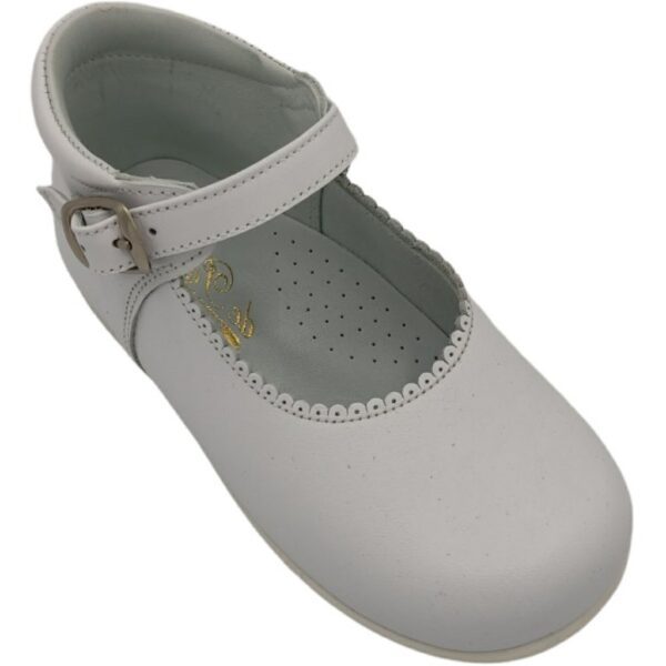 Bota Merceditas de Piel modelo 11169V en color blanco