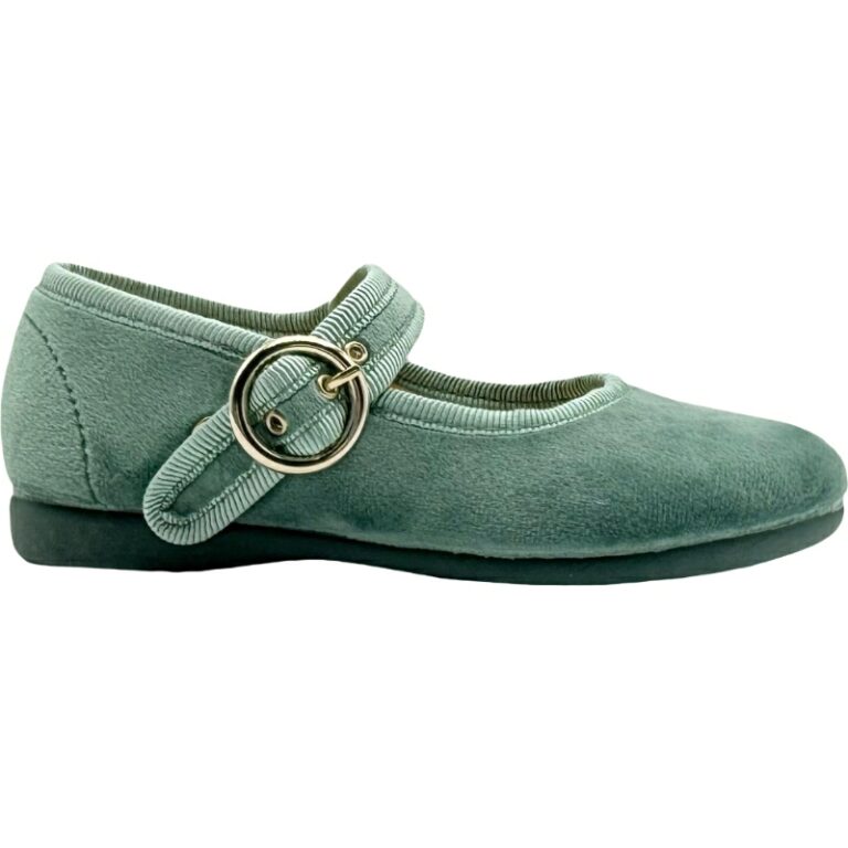 Merceditas Velvet niña aro dorado De Pablos modelo 1189X en color aguamarina