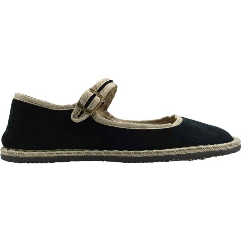 Merceditas de terciopelo con hebilla easy-on modelo 11 en color negro